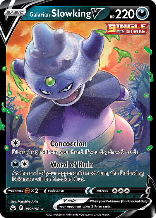 (099/198) Pokemon TCG Chilling Reign Single: Galarian Slowking V  Ultra Rare