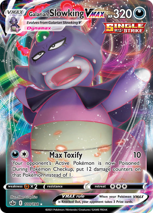 (100/198) Pokemon TCG Chilling Reign Single: Galarian Slowking VMAX  Ultra Rare