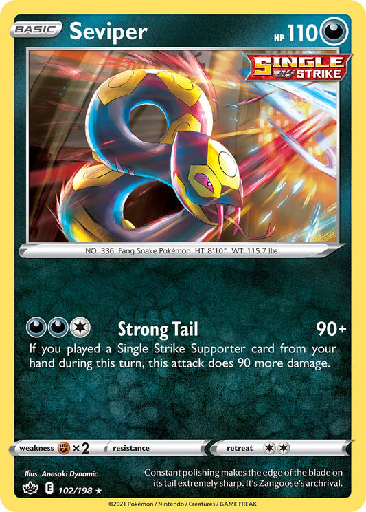 (102/198) Pokemon TCG Chilling Reign Single: Seviper  Rare