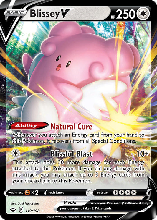 (119/198) Pokemon TCG Chilling Reign Single: Blissey V  Ultra Rare
