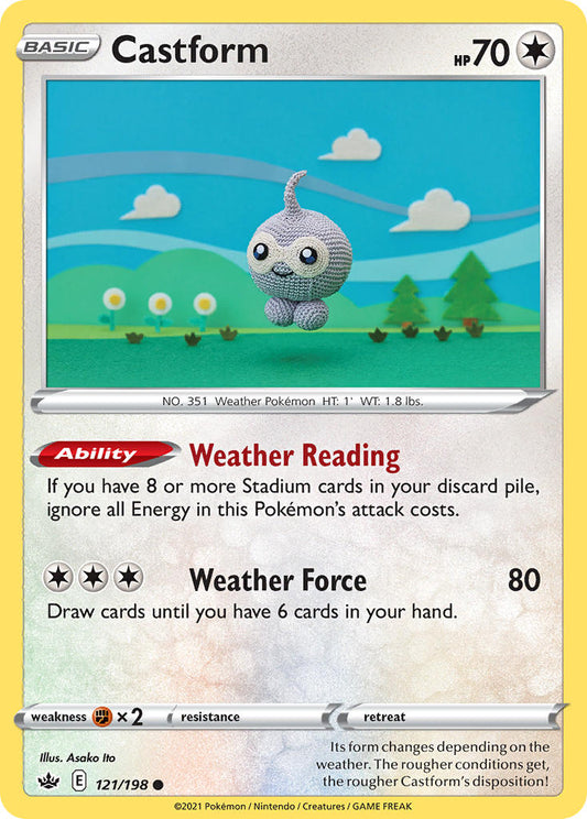 (121/198) Pokemon TCG Chilling Reign Single: Castform  Common