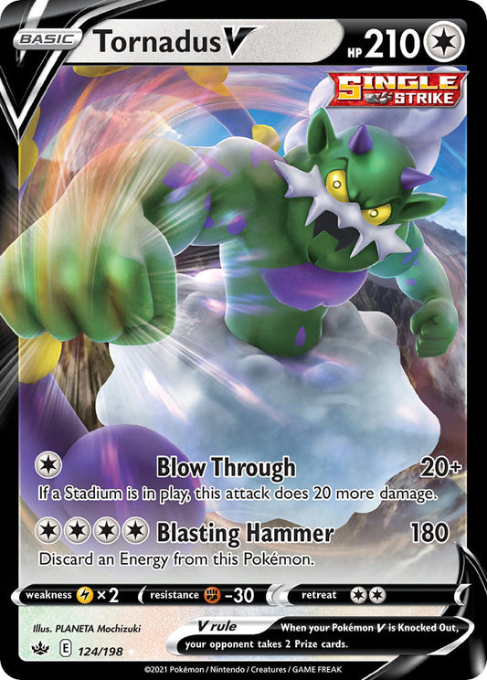 (124/198) Pokemon TCG Chilling Reign Single: Tornadus V  Ultra Rare