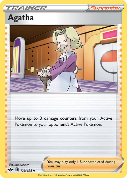 (129/198) Pokemon TCG Chilling Reign Single: Agatha Reverse Holo Uncommon