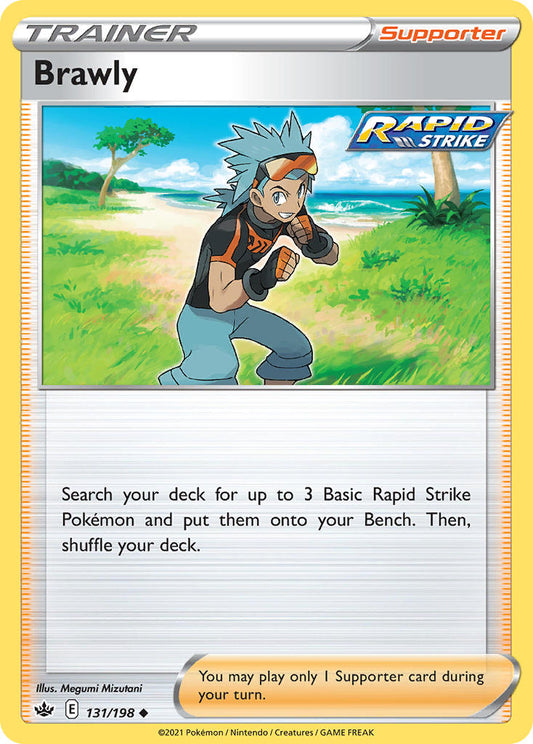 (131/198) Pokemon TCG Chilling Reign Single: Brawly  Uncommon