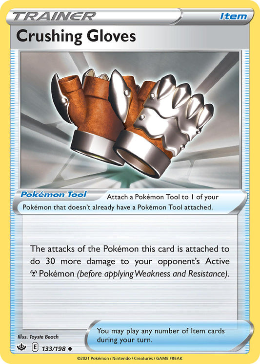 (133/198) Pokemon TCG Chilling Reign Single: Crushing Gloves Reverse Holo Uncommon