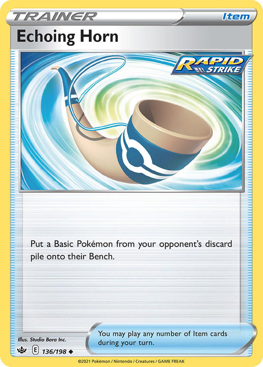 (136/198) Pokemon TCG Chilling Reign Single: Echoing Horn Reverse Holo Uncommon