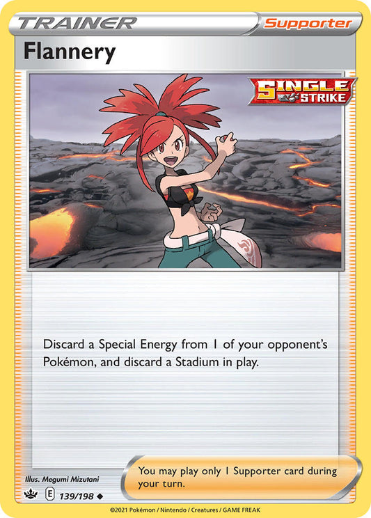 (139/198) Pokemon TCG Chilling Reign Single: Flannery Reverse Holo Uncommon