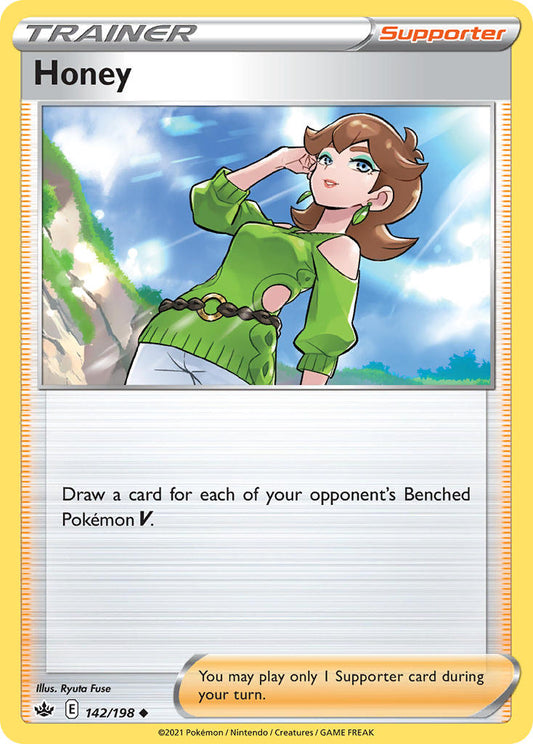 (142/198) Pokemon TCG Chilling Reign Single: Honey  Uncommon