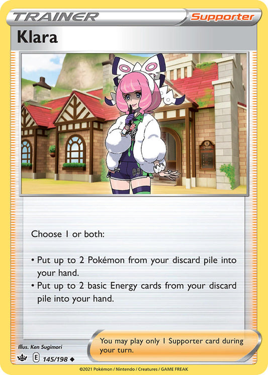 (145/198) Pokemon TCG Chilling Reign Single: Klara  Uncommon