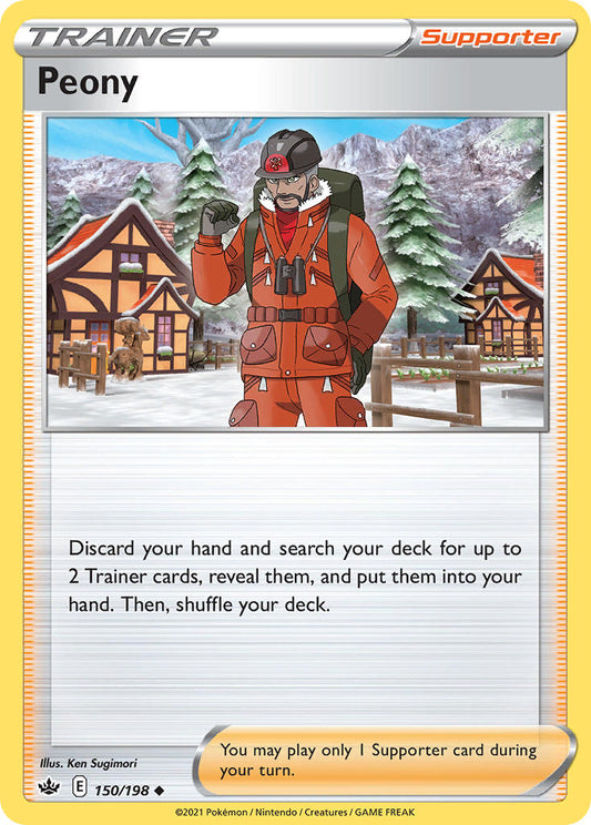 (150/198) Pokemon TCG Chilling Reign Single: Peony Reverse Holo Uncommon