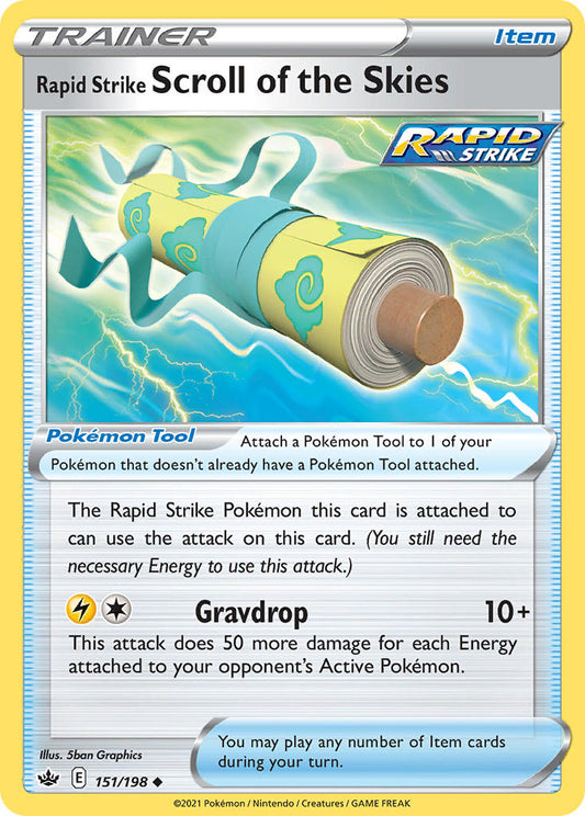 (151/198) Pokemon TCG Chilling Reign Single: Rapid Strike Scroll of the Skies Reverse Holo Uncommon