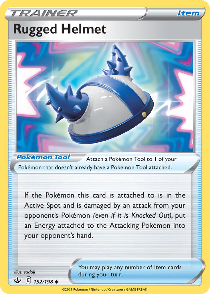 (152/198) Pokemon TCG Chilling Reign Single: Rugged Helmet Reverse Holo Uncommon