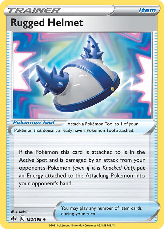 (152/198) Pokemon TCG Chilling Reign Single: Rugged Helmet Reverse Holo Uncommon