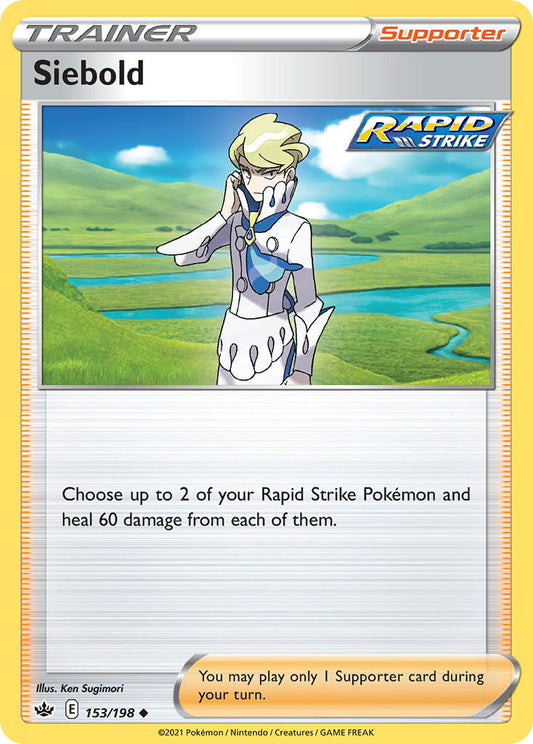 (153/198) Pokemon TCG Chilling Reign Single: Siebold Reverse Holo Uncommon