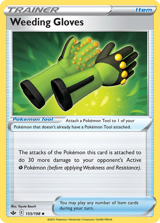 (155/198) Pokemon TCG Chilling Reign Single: Weeding Gloves  Uncommon