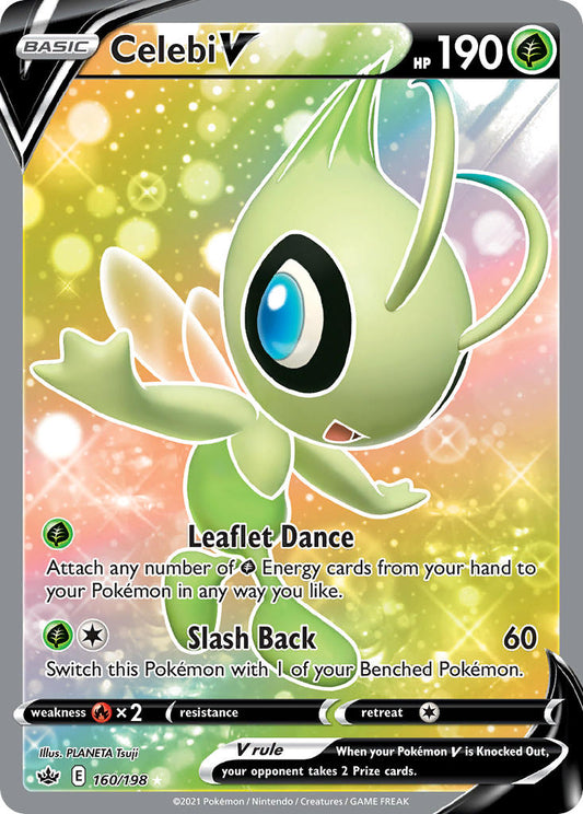 (160/198) Pokemon TCG Chilling Reign Single: Celebi V  Ultra Rare