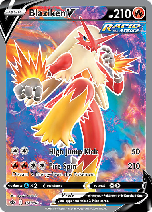 (161/198) Pokemon TCG Chilling Reign Single: Blaziken V  Ultra Rare