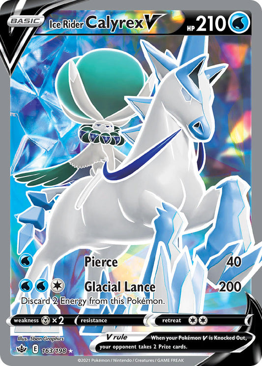 (163/198) Pokemon TCG Chilling Reign Single: Ice Rider Calyrex V  Ultra Rare