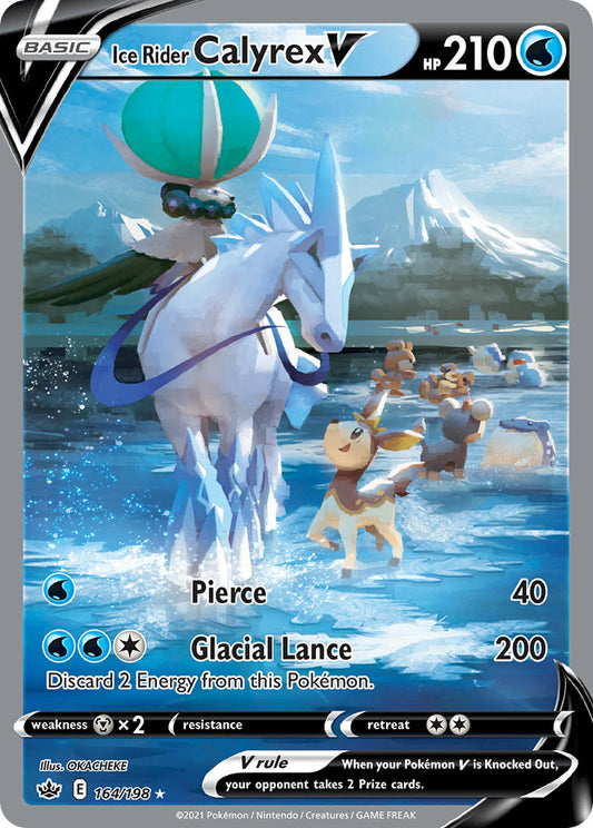 (164/198) Pokemon TCG Chilling Reign Single: Ice Rider Calyrex V  Ultra Rare