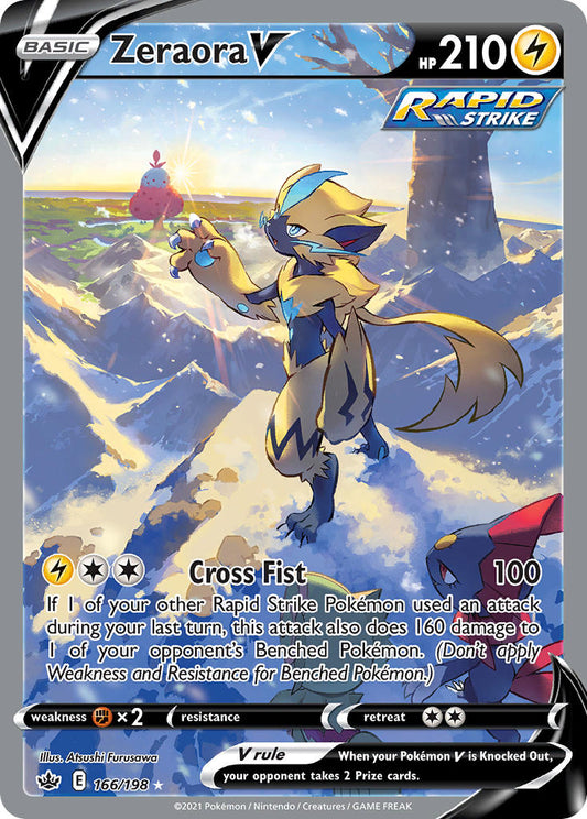 (166/198) Pokemon TCG Chilling Reign Single: Zeraora V  Ultra Rare