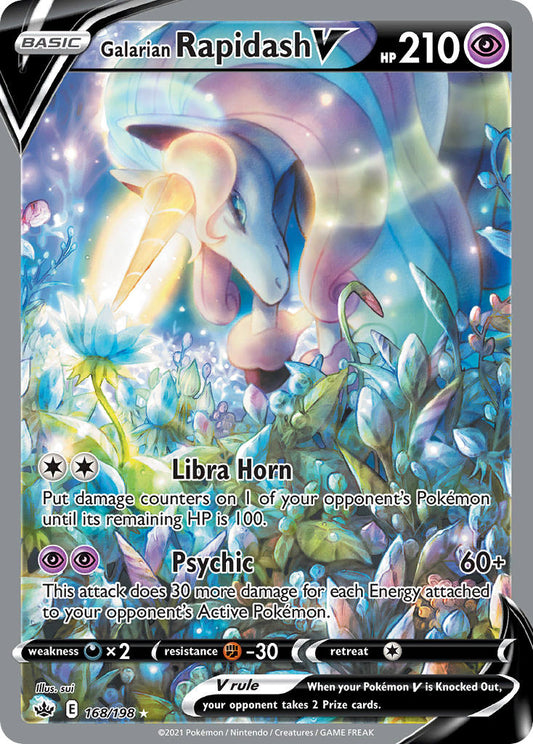 (168/198) Pokemon TCG Chilling Reign Single: Galarian Rapidash V  Ultra Rare