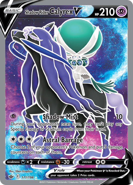 (171/198) Pokemon TCG Chilling Reign Single: Shadow Rider Calyrex V  Ultra Rare