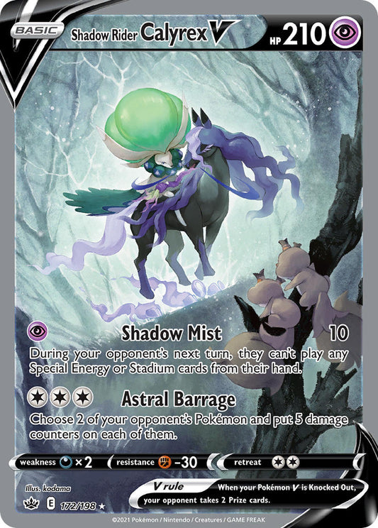 (172/198) Pokemon TCG Chilling Reign Single: Shadow Rider Calyrex V  Ultra Rare