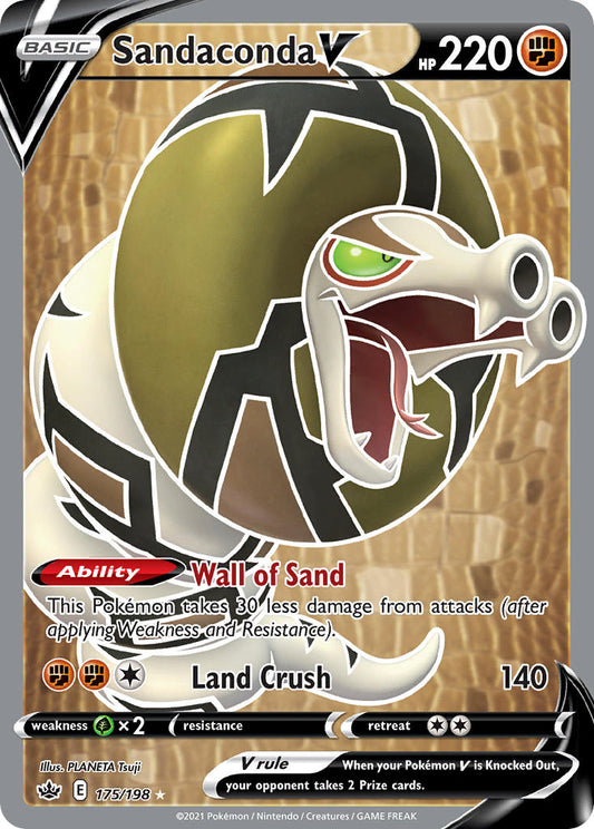(175/198) Pokemon TCG Chilling Reign Single: Sandaconda V  Ultra Rare