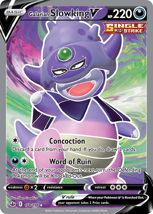 (178/198) Pokemon TCG Chilling Reign Single: Galarian Slowking V  Ultra Rare