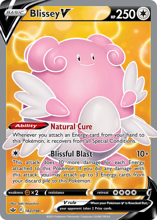 (182/198) Pokemon TCG Chilling Reign Single: Blissey V  Ultra Rare