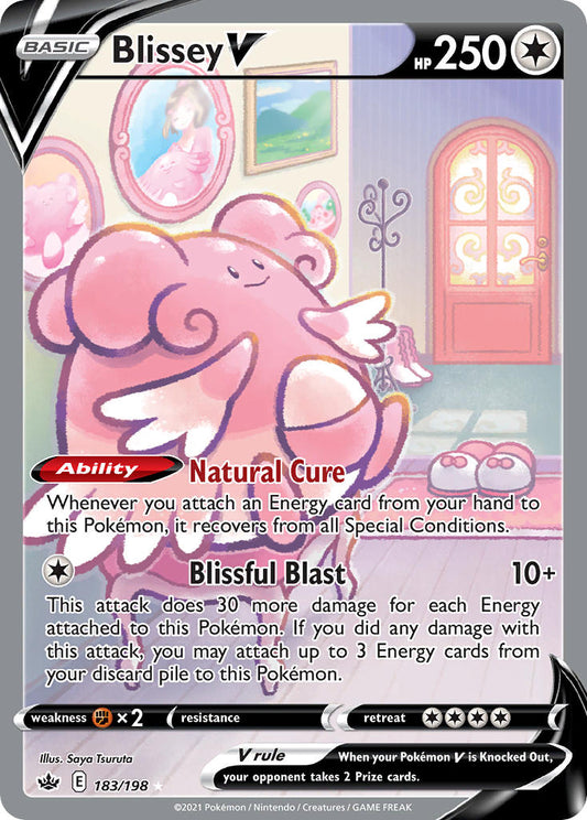 (183/198) Pokemon TCG Chilling Reign Single: Blissey V  Ultra Rare