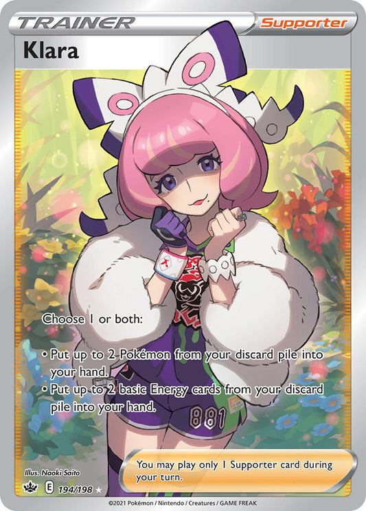(194/198) Pokemon TCG Chilling Reign Single: Klara  Ultra Rare