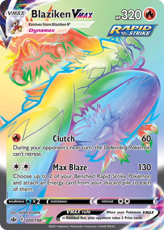 (200/198) Pokemon TCG Chilling Reign Single: Blaziken VMAX  Secret Rare