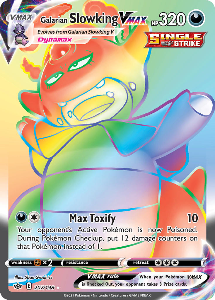 (207/198) Pokemon TCG Chilling Reign Single: Galarian Slowking VMAX  Secret Rare