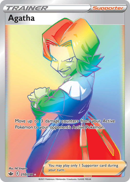 (210/198) Pokemon TCG Chilling Reign Single: Agatha  Secret Rare
