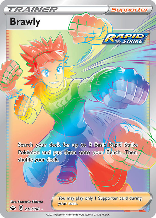 (212/198) Pokemon TCG Chilling Reign Single: Brawly  Secret Rare