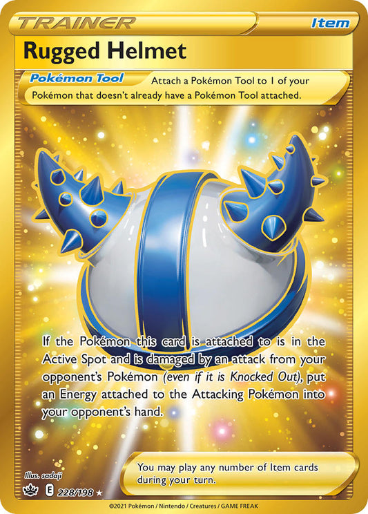 (228/198) Pokemon TCG Chilling Reign Single: Rugged Helmet  Secret Rare