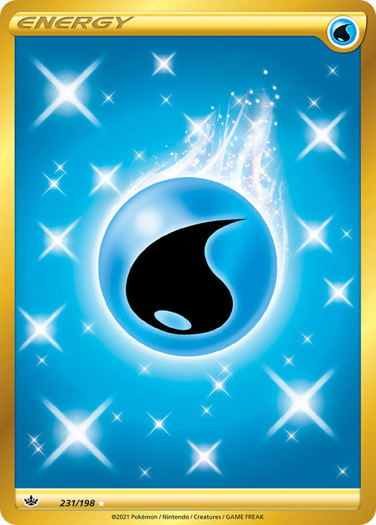 (231/198) Pokemon TCG Chilling Reign Single: Water Energy  Secret Rare