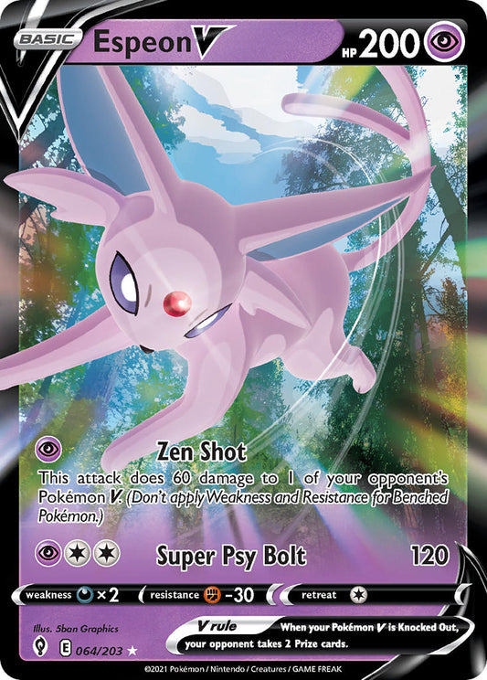 (064/203) Pokemon TCG Evolving Skies Single: Espeon V  Ultra Rare