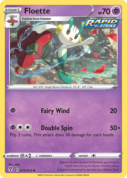 (072/203) Pokemon TCG Evolving Skies Single: Floette  Uncommon