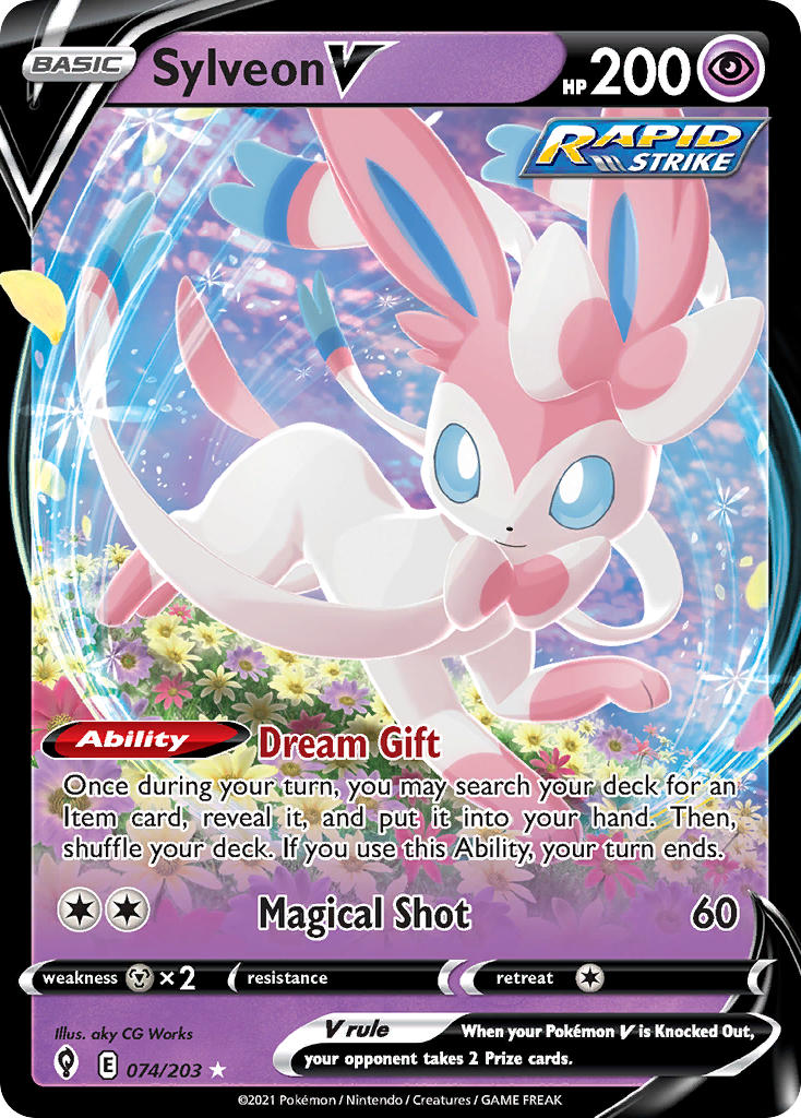 (074/203) Pokemon TCG Evolving Skies Single: Sylveon V  Ultra Rare