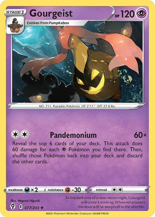 (077/203) Pokemon TCG Evolving Skies Single: Gourgeist Reverse Holo Rare