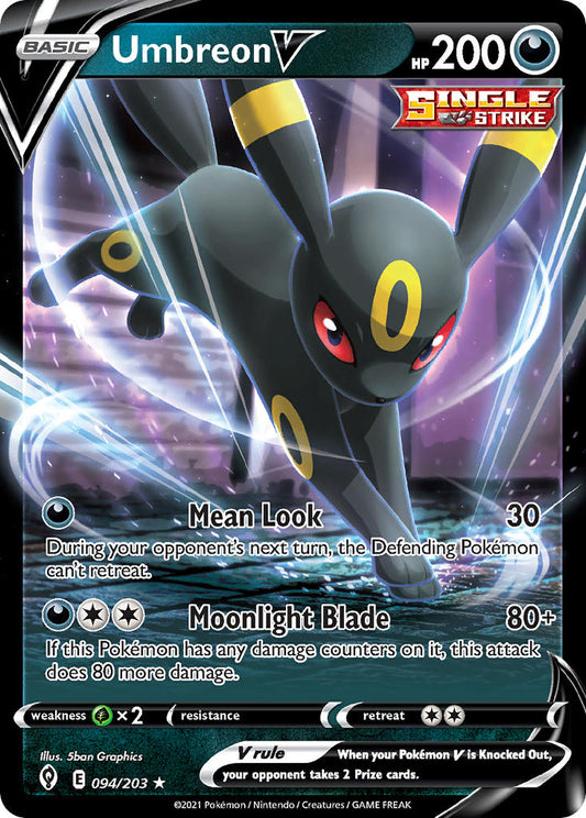 (094/203) Pokemon TCG Evolving Skies Single: Umbreon V  Ultra Rare