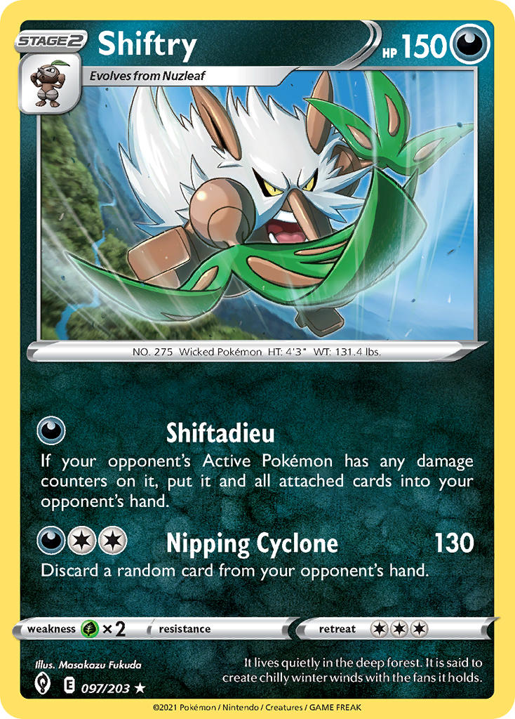 (097/203) Pokemon TCG Evolving Skies Single: Shiftry  Rare