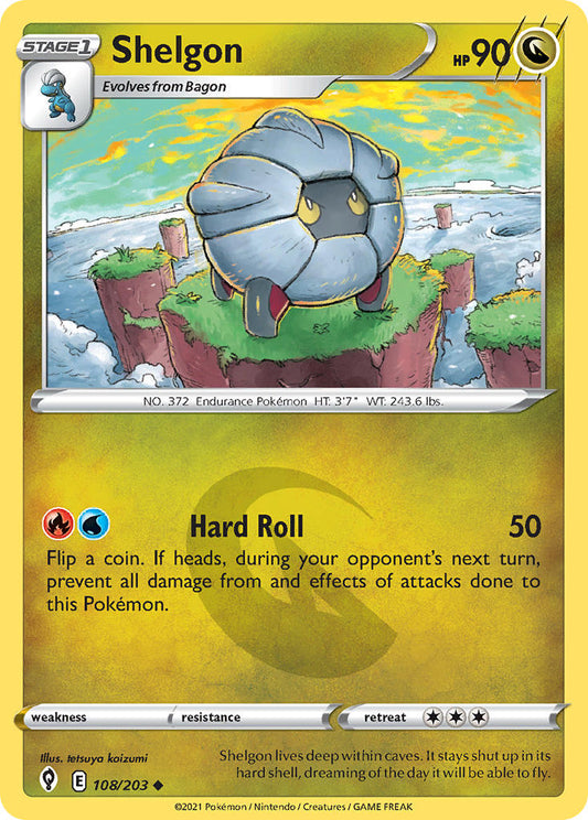 (108/203) Pokemon TCG Evolving Skies Single: Shelgon Reverse Holo Uncommon