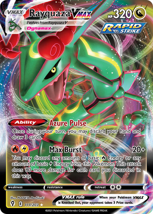 (111/203) Pokemon TCG Evolving Skies Single: Rayquaza VMAX  Ultra Rare