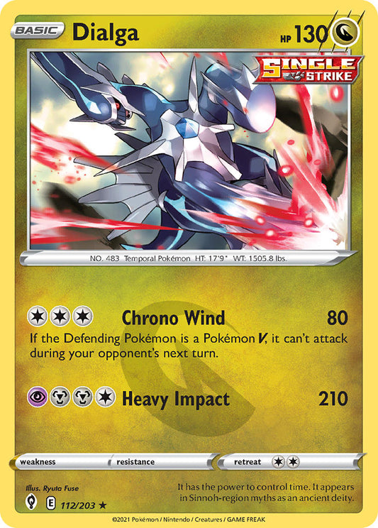 (112/203) Pokemon TCG Evolving Skies Single: Dialga Reverse Holo Holo Rare