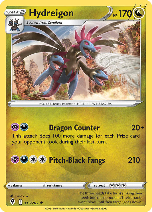 (115/203) Pokemon TCG Evolving Skies Single: Hydreigon  Holo Rare