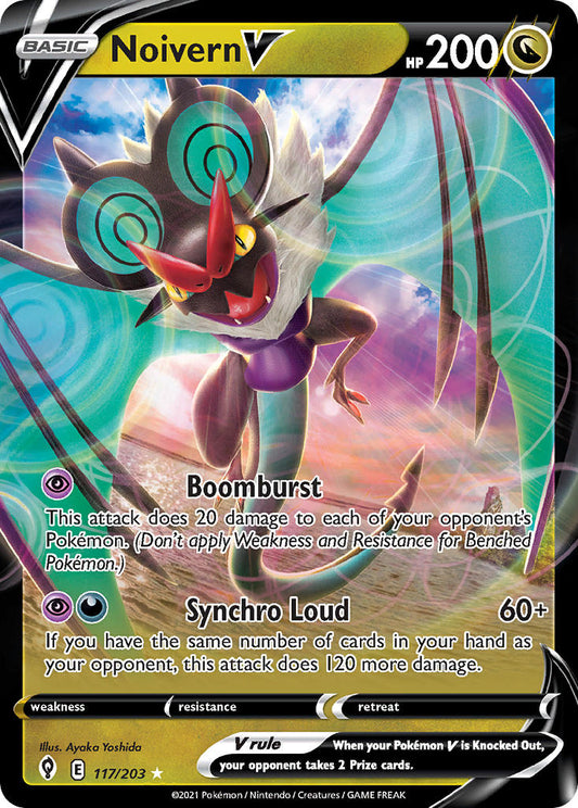 (117/203) Pokemon TCG Evolving Skies Single: Noivern V  Ultra Rare