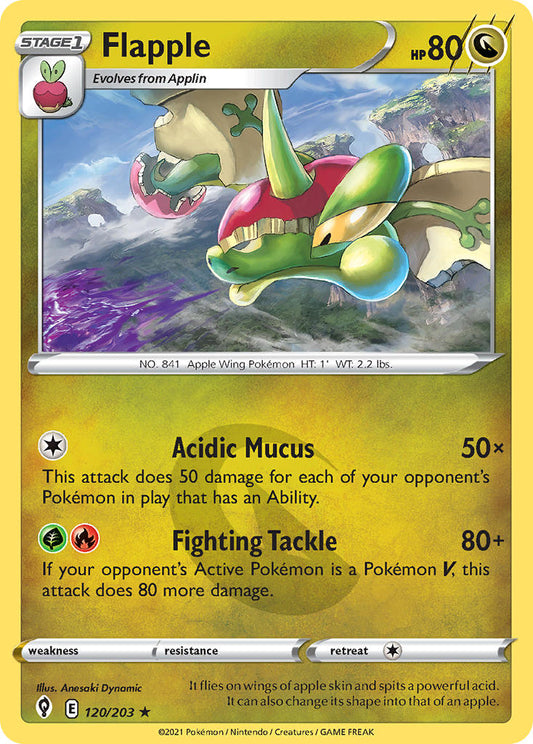 (120/203) Pokemon TCG Evolving Skies Single: Flapple  Rare